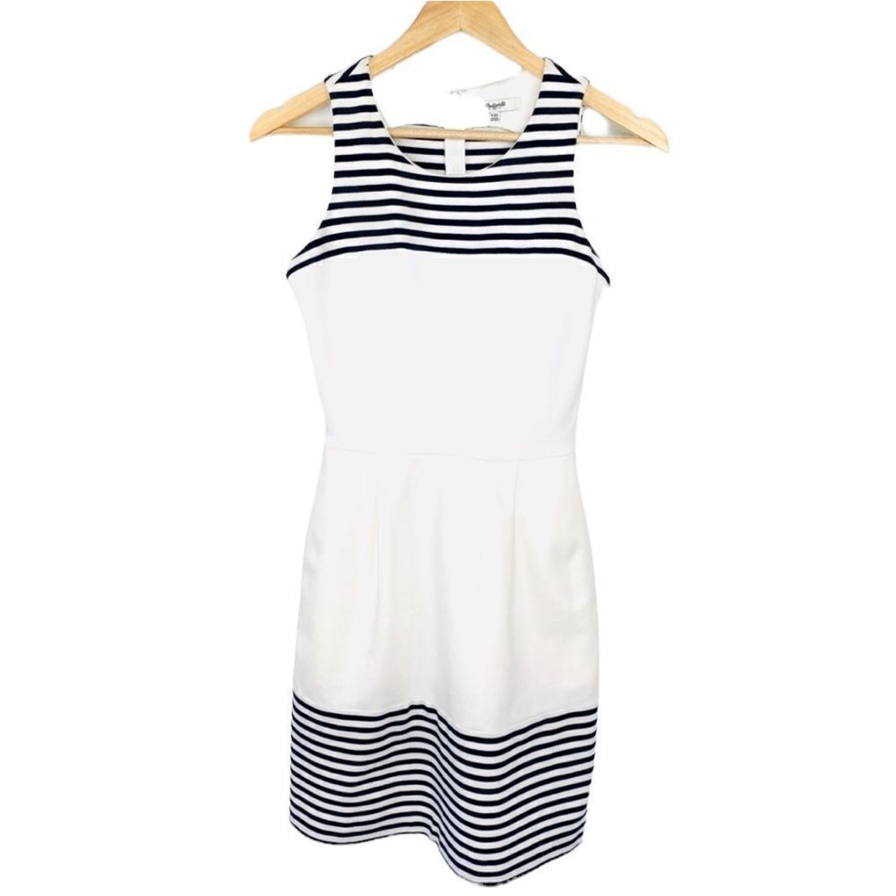 Madewell Versa black white striped dress xxsmall